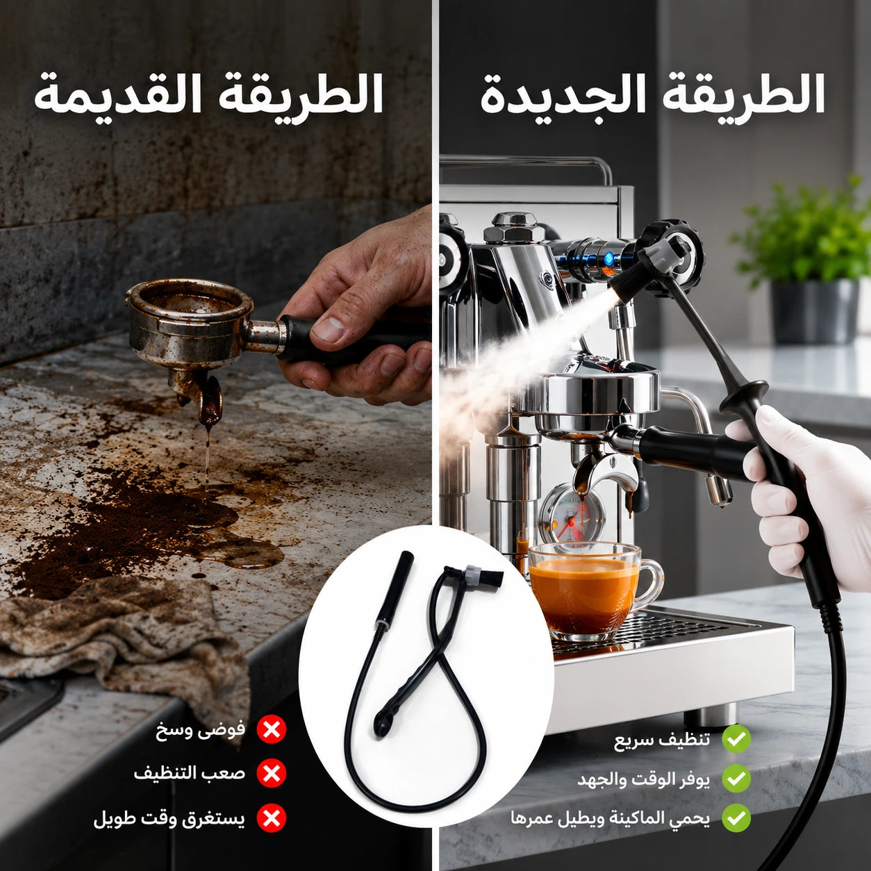فرشات تنظيف ماكينة الإسبريسو☕